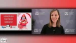 Split-screen slide: left panel reads 'HONORING THE TRUE HEROES!' with nonprofit logos; right shows a smiling woman speaking in front of a Dave Thomas Foundation backdrop for adoption.