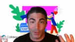 Close-up of a man speaking to the camera during a livestream, with a colorful donation-themed background and 'The Nonprofit Show' logo.