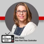 Portrait of a smiling woman with glasses in a circular frame, with The Nonprofit Show logo in the corner.
